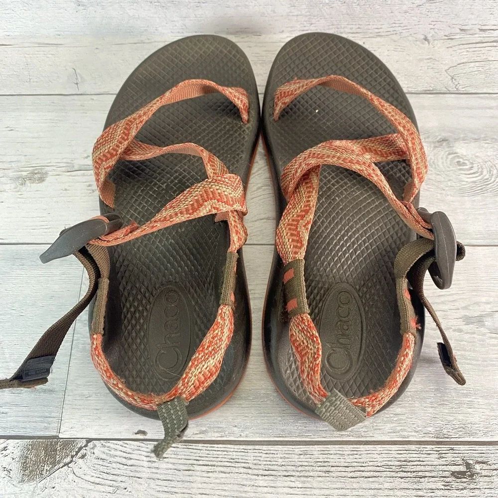 Chaco Sandals Kids 4 Orange Z1 Single Strap‎ Classic Summer Outdoor Hiking Fun